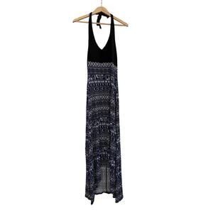 Cache Halter Maxi Dress Womens Large Beach Boho Chic Tribal Geometric Y2K